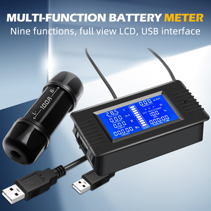 PZEM-015 Upgrade USB Port Digital Battery Monitor Meter 0-200V Current Voltage Tester for Battery Cell Test Capacity